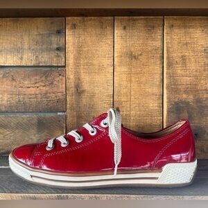 Gabor Red and White Sneakers with Retro-Inspired Design